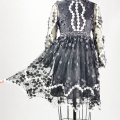 Custom  Black Elegant Lace Party Dresses With Flowers For Ladys